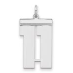 Sterling Silver/Rhodium-plated Polished Number 11 Charm