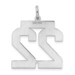 Sterling Silver/Rhodium-plated Polished Number 22 Charm - Image 4