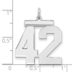 Sterling Silver/Rhodium-plated Polished Number 42 Charm - Image 2