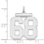 Sterling Silver/Rhodium-plated Polished Number 68 Charm - Image 2