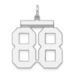 Sterling Silver/Rhodium-plated Polished Number 88 Charm