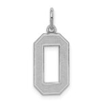 Sterling Silver/Rhodium-plated Satin Number 0 Charm