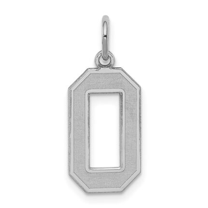 Sterling Silver/Rhodium-plated Satin Number 0 Charm
