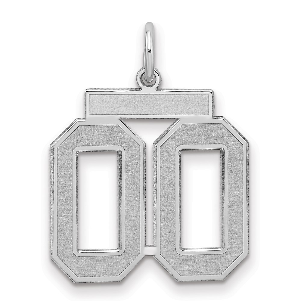 QPM00T.jpg Sterling Silver Rhodium-plated Medium Satin Number 00 - Image 1