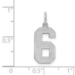 Sterling Silver/Gold-plated Satin Number 6 Charm - Image 4