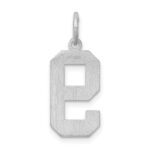 Sterling Silver/Rhodium-plated Satin Number 9 Charm - Image 4