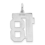 Sterling Silver/Rhodium-plated Satin Number 18 Charm - Image 4