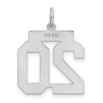 Sterling Silver/Rhodium-plated Satin Number 20 Charm - Image 4