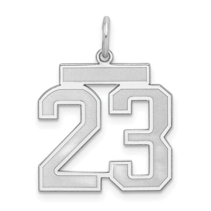 Sterling Silver/Gold-plated Satin Number 23 Charm