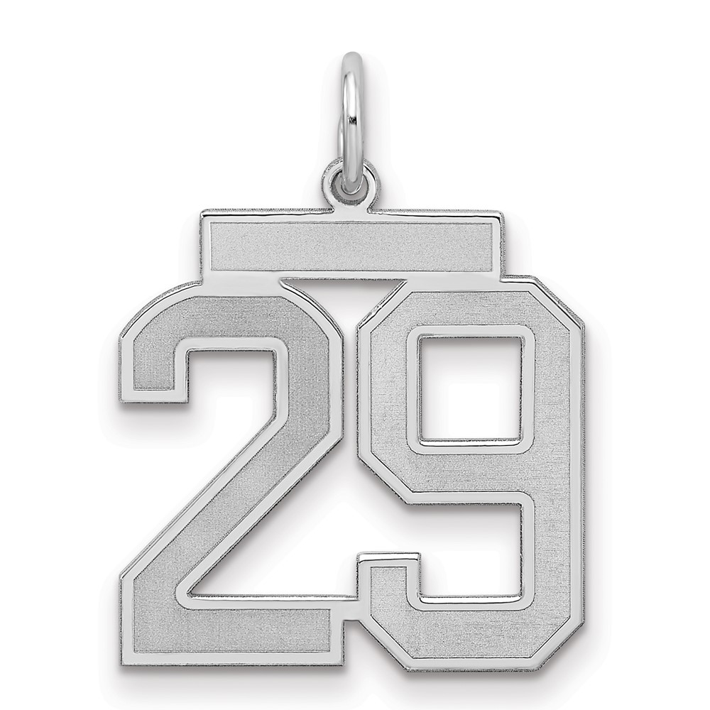 QPM29.jpg Sterling Silver/Rhodium-plated Satin Number 29 Charm - Image 1