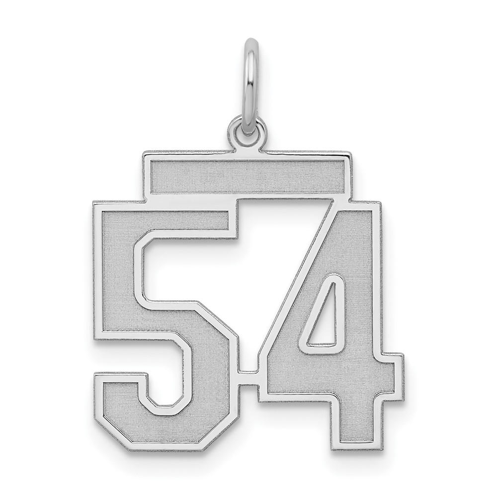 QPM54.jpg Sterling Silver/Rhodium-plated Satin Number 54 Charm - Image 1