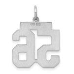 Sterling Silver/Rhodium-plated Satin Number 56 Charm - Image 4