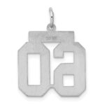 Sterling Silver/Rhodium-plated Satin Number 60 Charm - Image 4