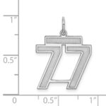 Sterling Silver/Rhodium-plated Satin Number 77 Charm - Image 3