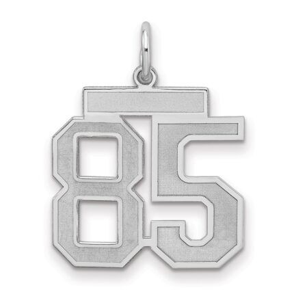 Sterling Silver/Rhodium-plated Satin Number 85 Charm