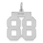 Sterling Silver/Rhodium-plated Satin Number 88 Charm - Image 4