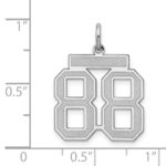 Sterling Silver/Rhodium-plated Satin Number 88 Charm - Image 3