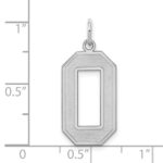 Sterling Silver/Rhodium-plated Satin Number 0 Charm - Image 3