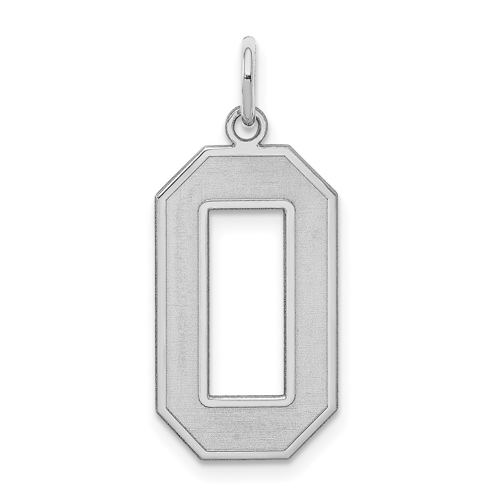 QPP00.jpg Sterling Silver/Rhodium-plated Satin Number 0 Charm - Image 1