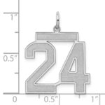 Sterling Silver/Rhodium-plated Satin Number 24 Charm - Image 3
