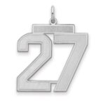 Sterling Silver/Rhodium-plated Satin Number 27 Charm