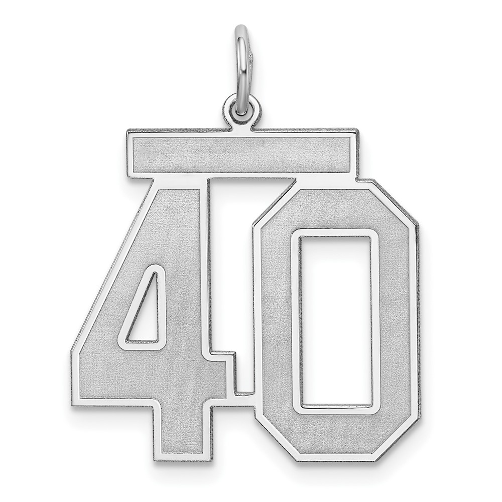 QPP40.jpg Sterling Silver/Rhodium-plated Satin Number 40 Charm - Image 1