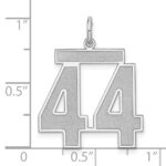 Sterling Silver/Rhodium-plated Satin Number 44 Charm - Image 3