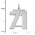 Sterling Silver/Rhodium-plated Satin Number 71 Charm - Image 2