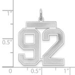 Sterling Silver/Rhodium-plated Satin Number 92 Charm - Image 3