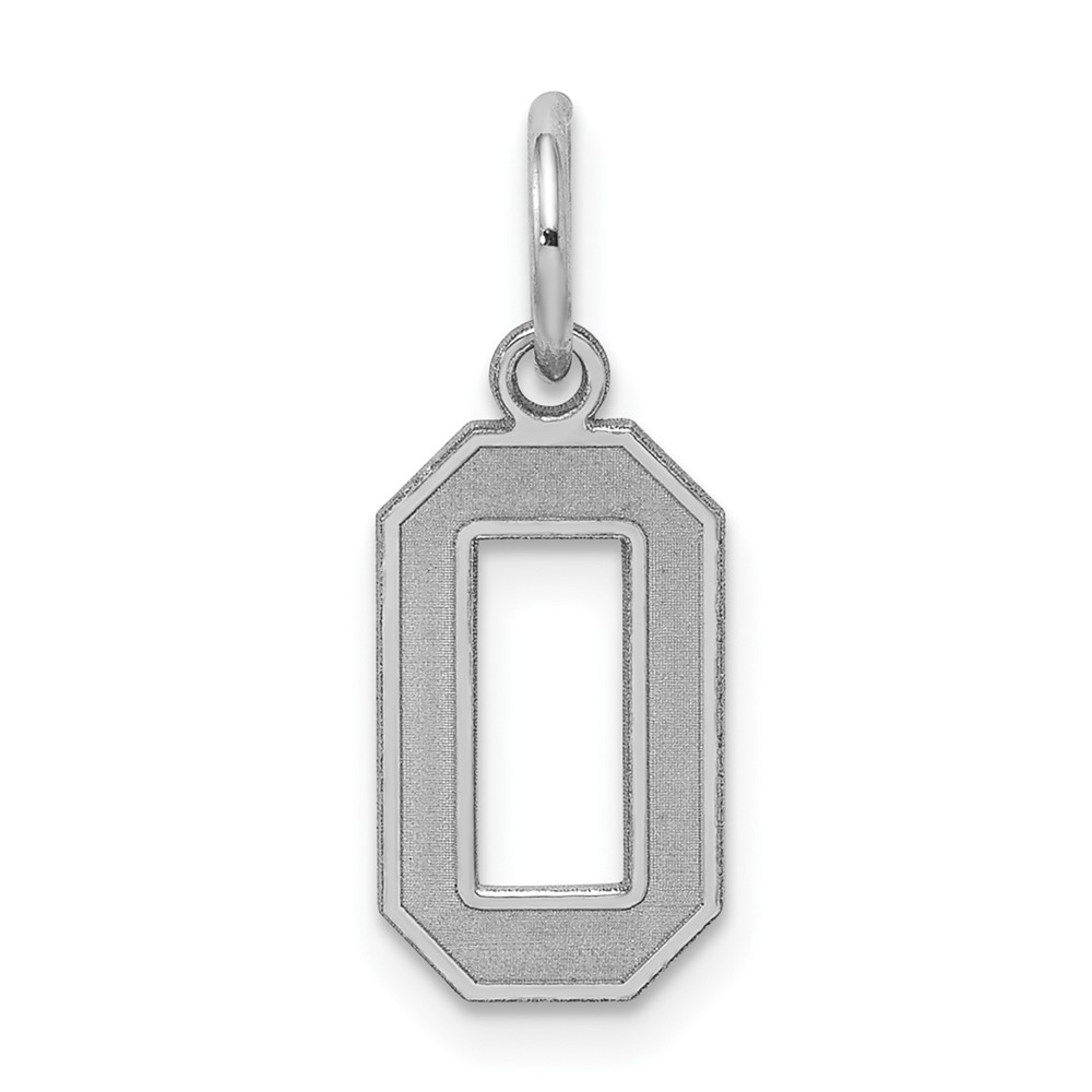 QPS00.jpg Sterling Silver/Rhodium-plated Satin Number 0 Charm - Image 1