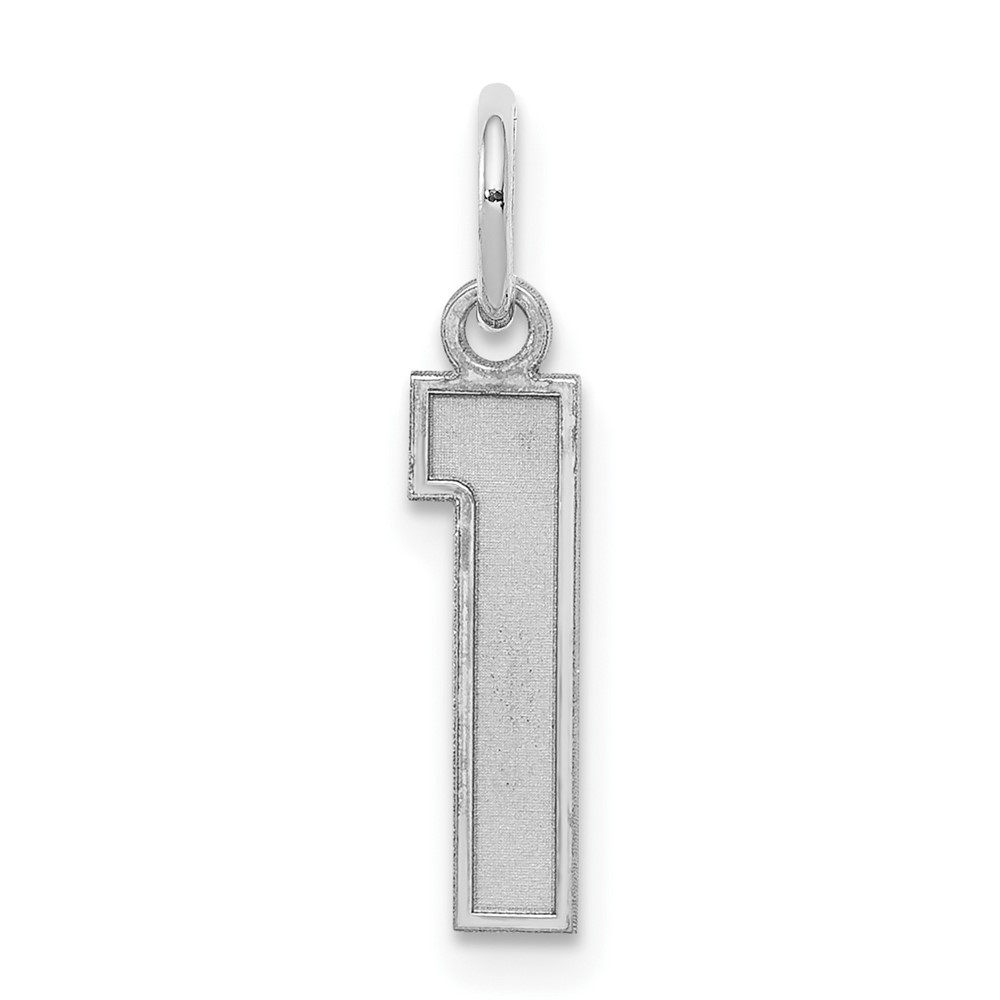 QPS01.jpg Sterling Silver/Rhodium-plated Satin Number 1 Charm - Image 1