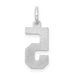 Sterling Silver/Rhodium-plated Satin Number 5 Charm - Image 4