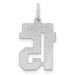 Sterling Silver/Rhodium-plated Satin Number 15 Charm - Image 4