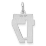 Sterling Silver/Rhodium-plated Satin Number 17 Charm - Image 4