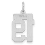 Sterling Silver/Rhodium-plated Satin Number 19 Charm - Image 4