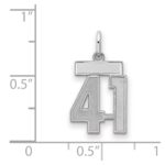 Sterling Silver/Rhodium-plated Satin Number 41 Charm - Image 2