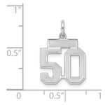 Sterling Silver/Rhodium-plated Satin Number 50 Charm - Image 3