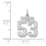 Sterling Silver/Rhodium-plated Satin Number 53 Charm - Image 3