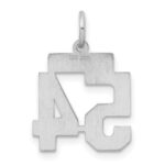Sterling Silver/Rhodium-plated Satin Number 54 Charm - Image 4