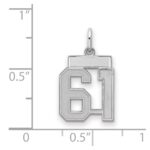 Sterling Silver/Rhodium-plated Satin Number 61 Charm - Image 2