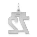 Sterling Silver/Rhodium-plated Satin Number 72 Charm - Image 4