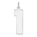 Sterling Silver/Rhodium-plated Polished Number 1 Charm
