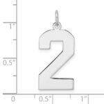 Sterling Silver/Rhodium-plated Polished Number 2 Charm - Image 4