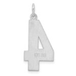 Sterling Silver/Rhodium-plated Polished Number 4 Charm - Image 3
