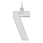Sterling Silver/Rhodium-plated Polished Number 7 Charm - Image 3