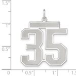 Sterling Silver/Rhodium-plated Satin Number 35 Charm - Image 4