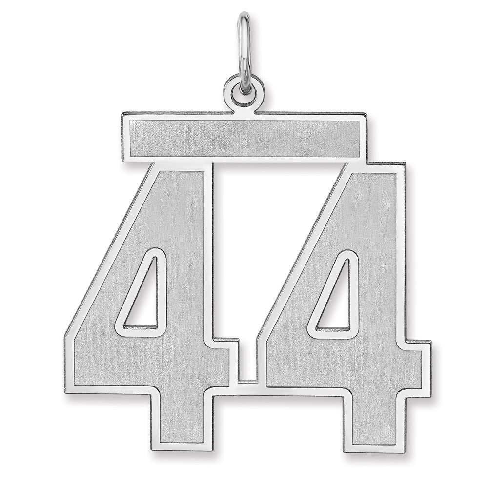 QPXP44.jpg Sterling Silver/Rhodium-plated Satin Number 44 Charm - Image 1