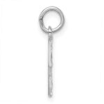 Sterling Silver Rhodium-plated Diamond-cut #5 Charm - Image 2