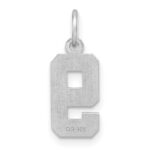 Sterling Silver Rhodium-plated Diamond-cut #9 Charm - Image 3
