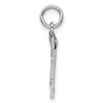 Sterling Silver Rhodium-plated Diamond-cut #24 Charm - Image 2